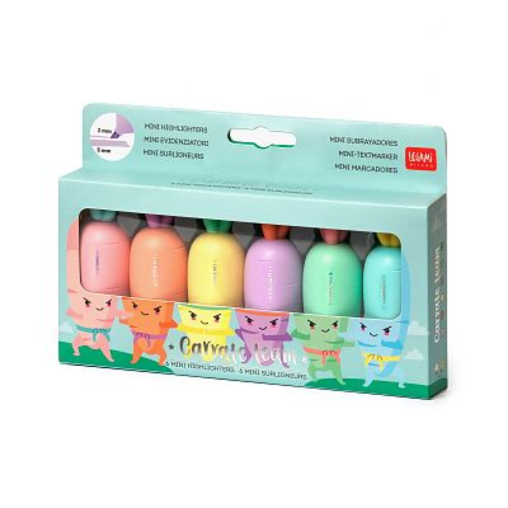 SET DI 6 MINI EVIDENZIATORI - CARRATE TEAM - CARROT