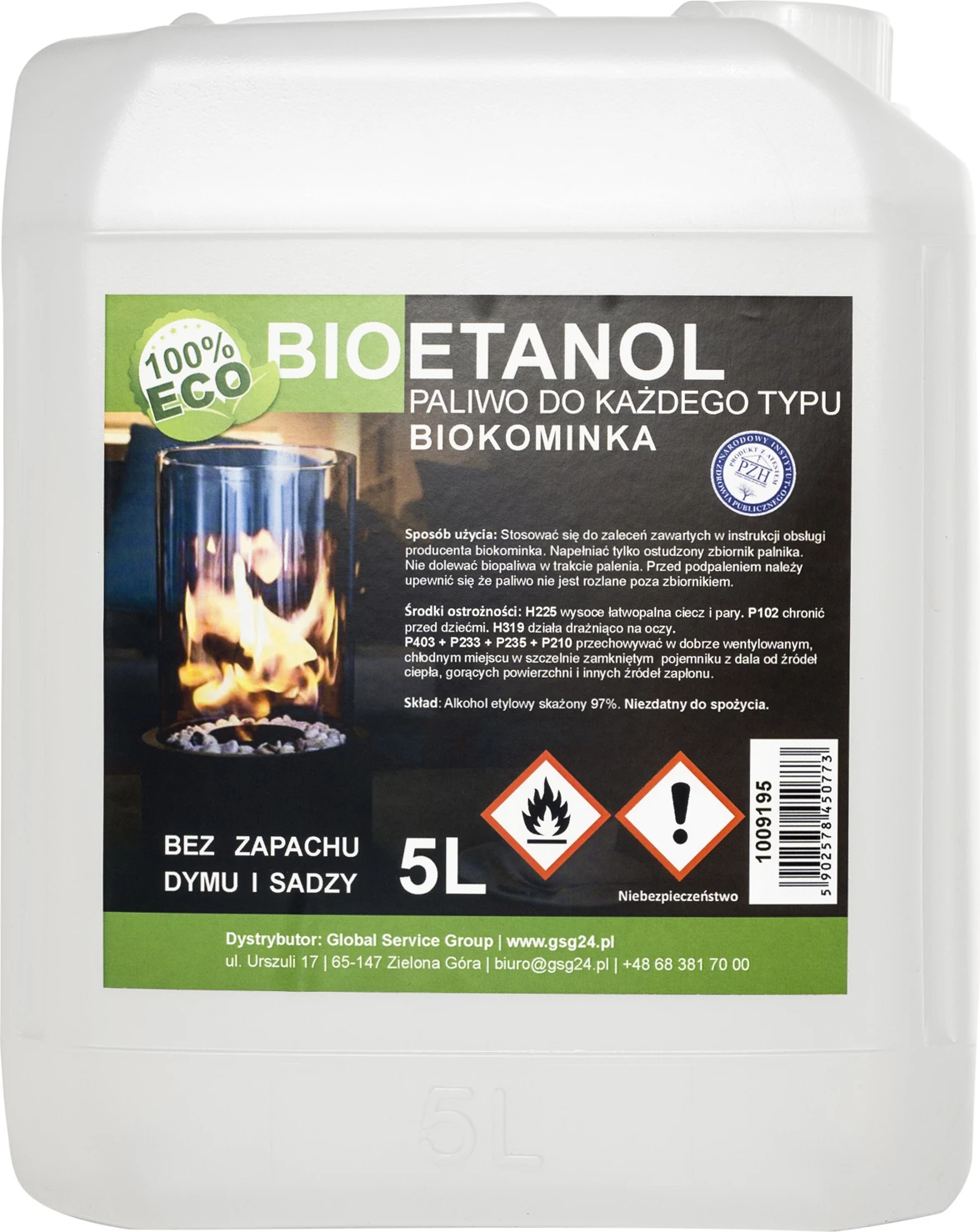Bioetanol GSG24, 5L, për biokaminë, pa erë | foleja.al
