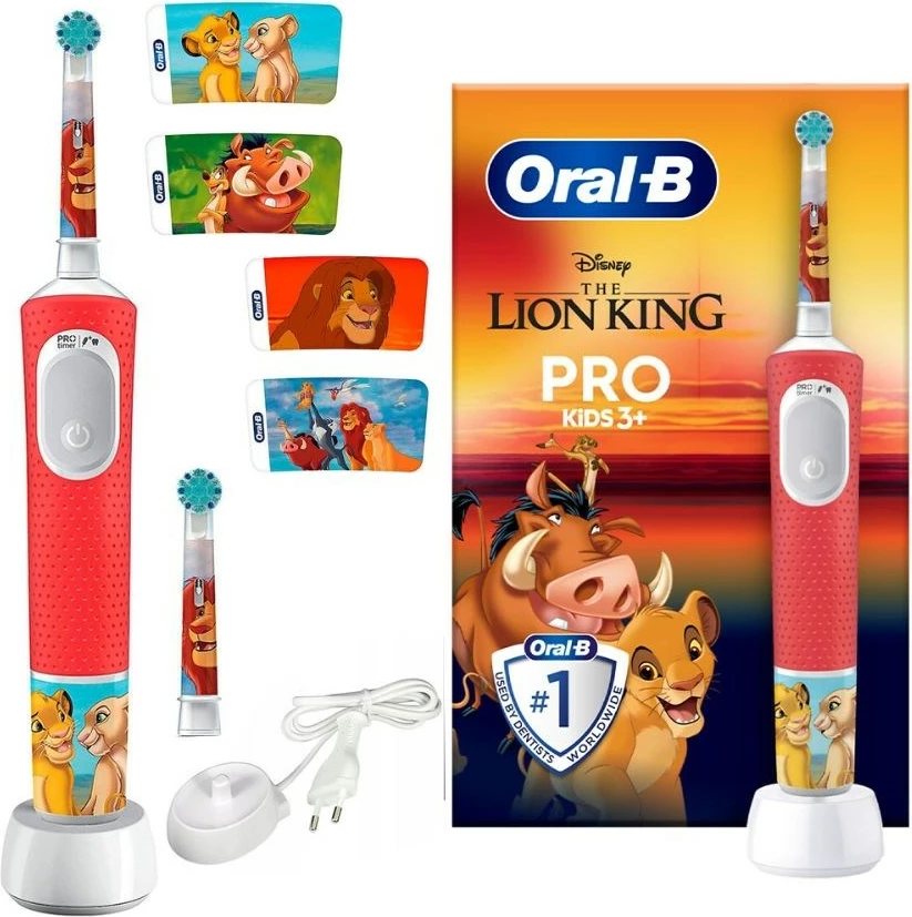 Furçë dhëmbësh elektrike Braun Oral-B VITALITY PRO D103 The Lion King, për fëmijë, e kuqe | foleja.al