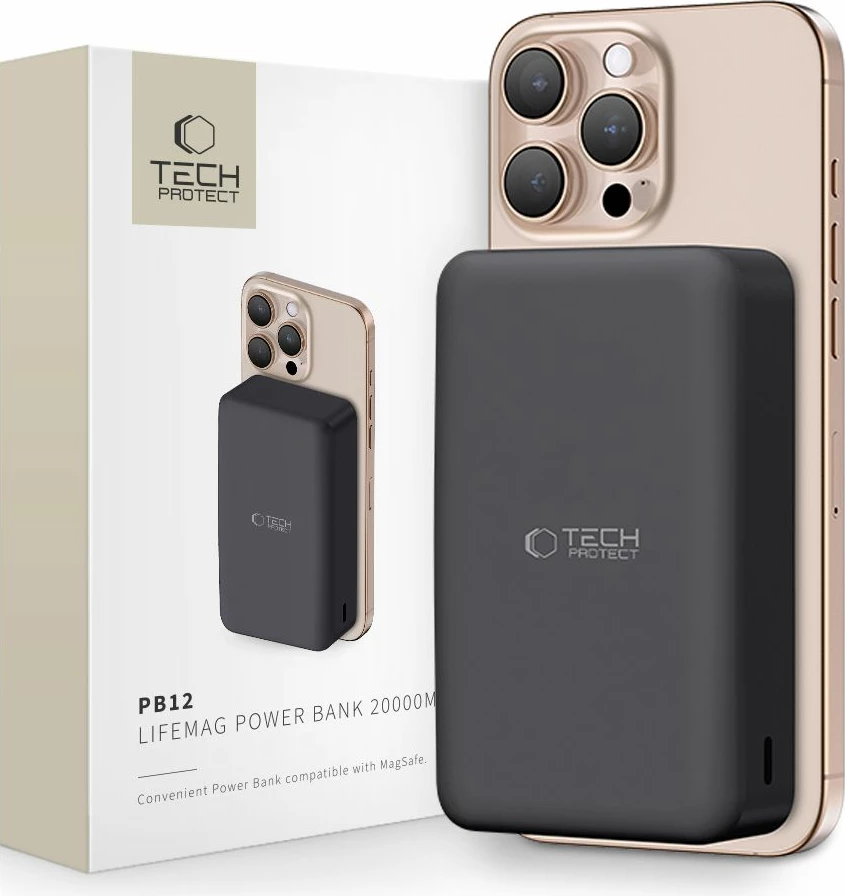 Powerbank Tech-Protect PB12 LifeMag 20000mAh MagSafe | foleja.al