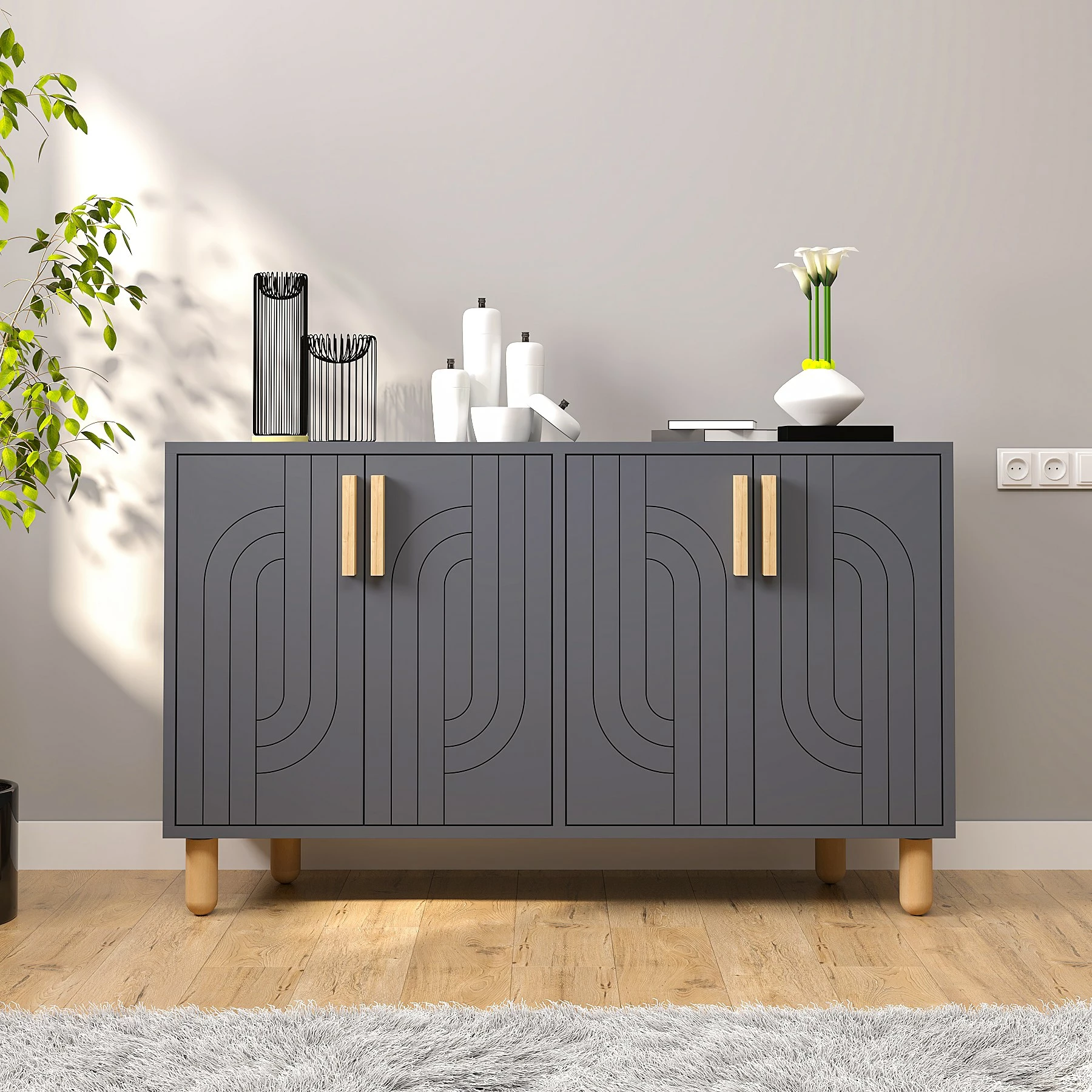Konsolë Skye Decor, Rodney, ngjyrë antracit | foleja.al