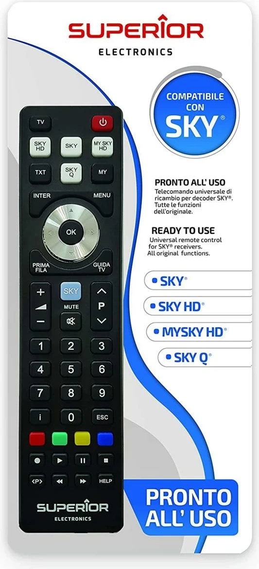 Superior Electronics Universal Remote Control SKY / SKY HD / MYSKY HD / SKY Q