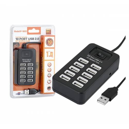 Karikues qendror me 10 porta Usb HI SPEED P-1603