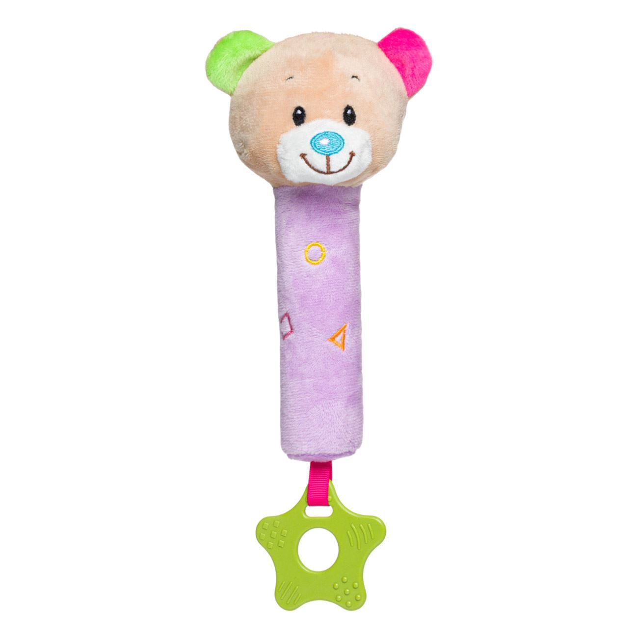 Squeeze Rattle Teddy Bear & Teether 18cm