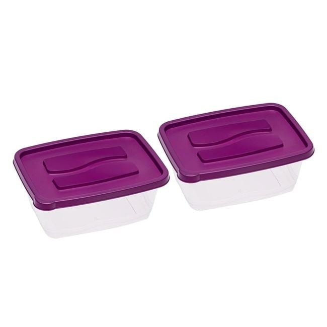 Purple transparent food containers 2.3lt - 2 pcs