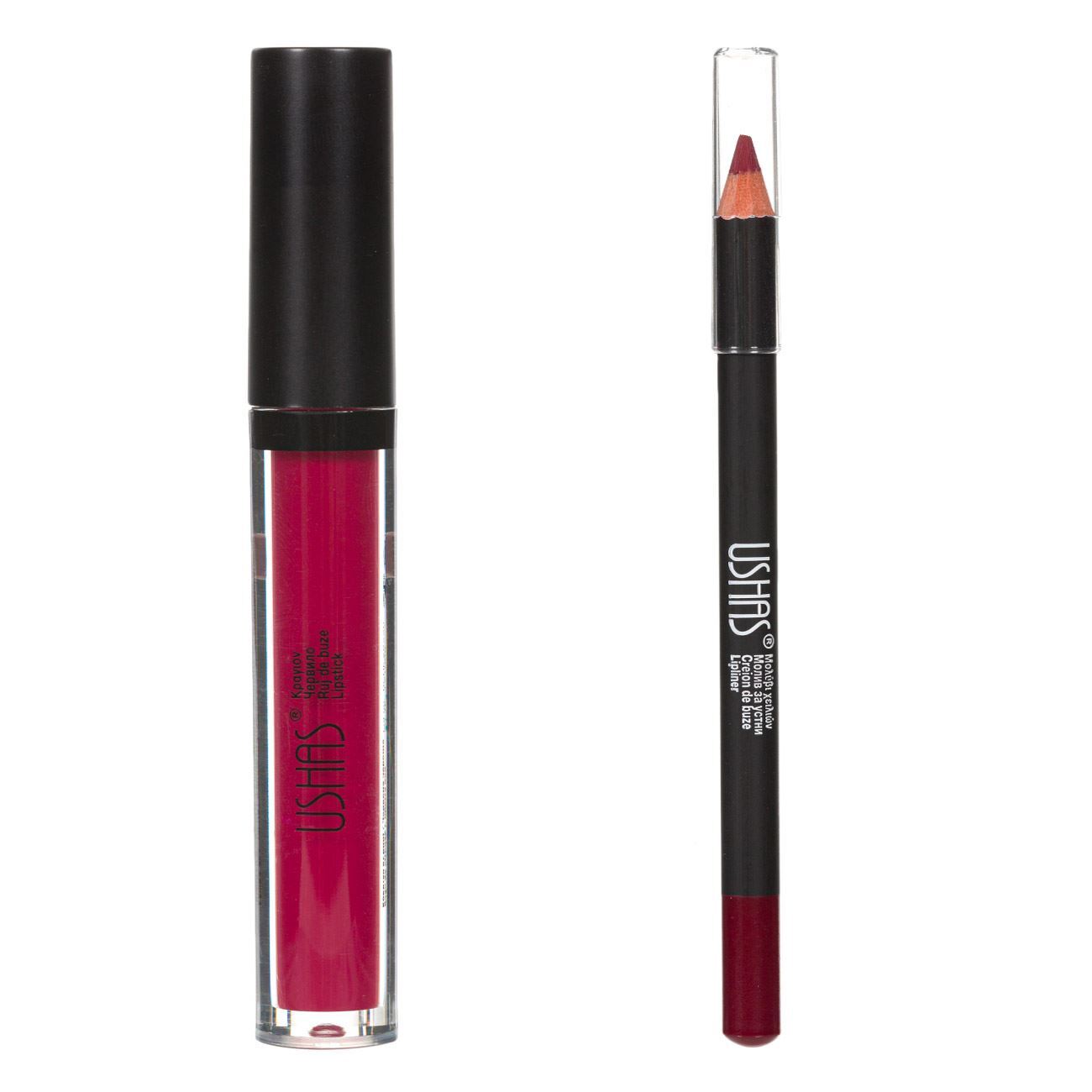 Red matte lipstick and lipliner