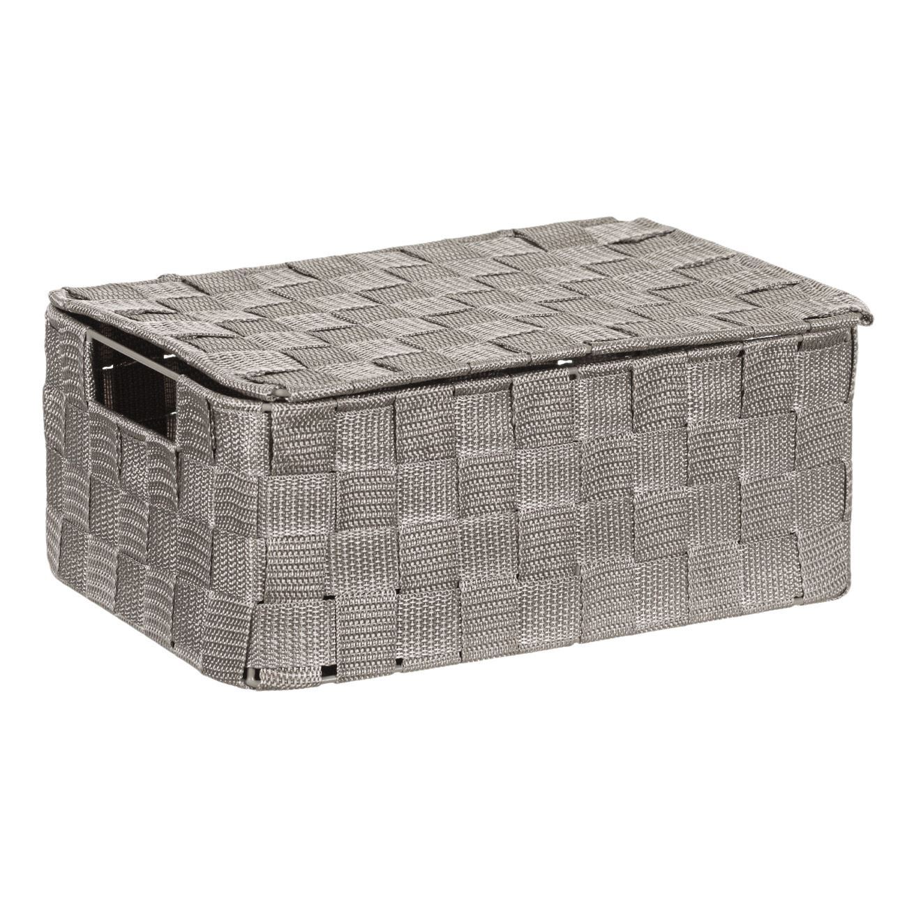 Knitted Storage Box with Lid Gray 30x20x12cm