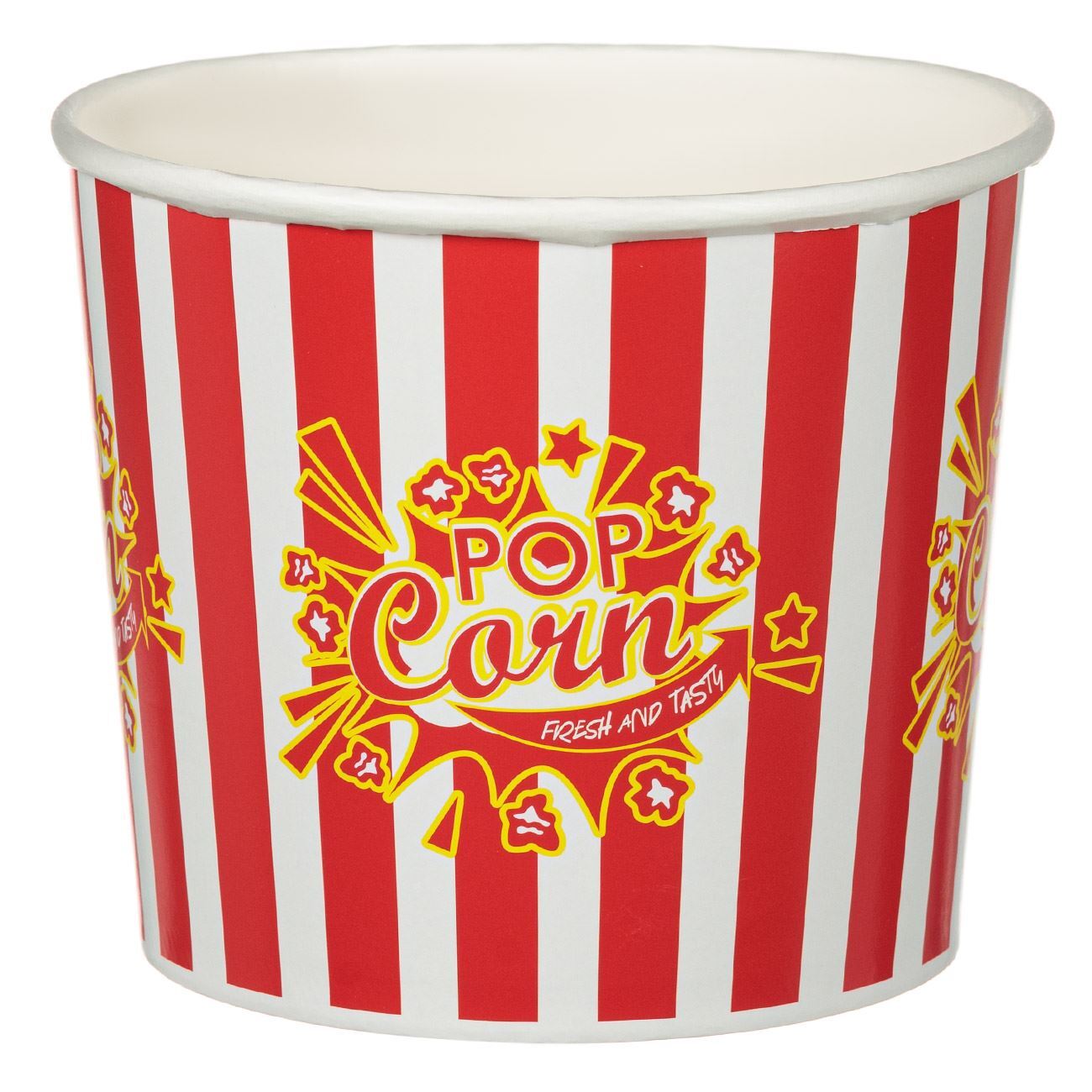 Paper Bucket Popcorn Red Striped 1850 ml
