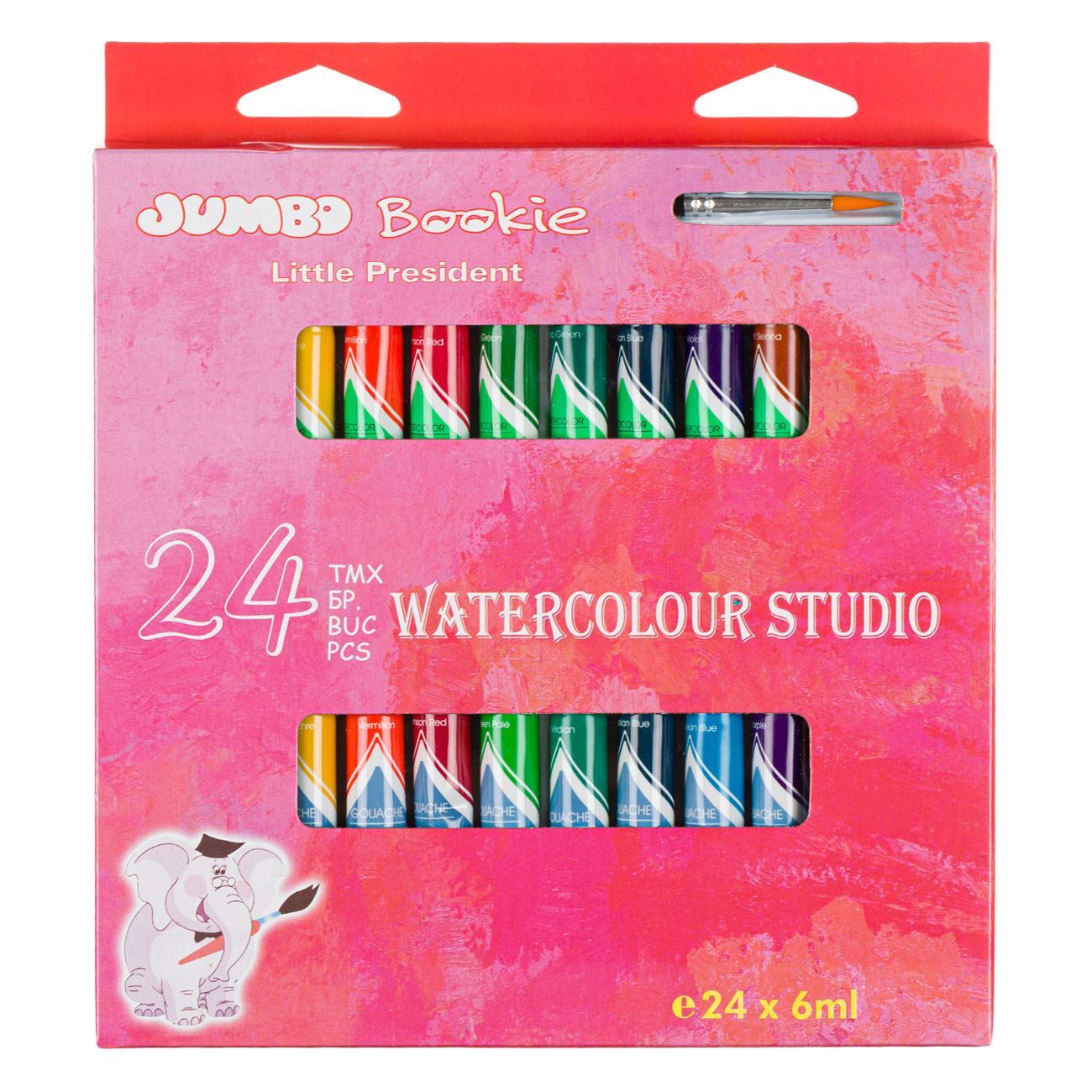 Tempera 24 couleurs & pinceau - 25 pcs