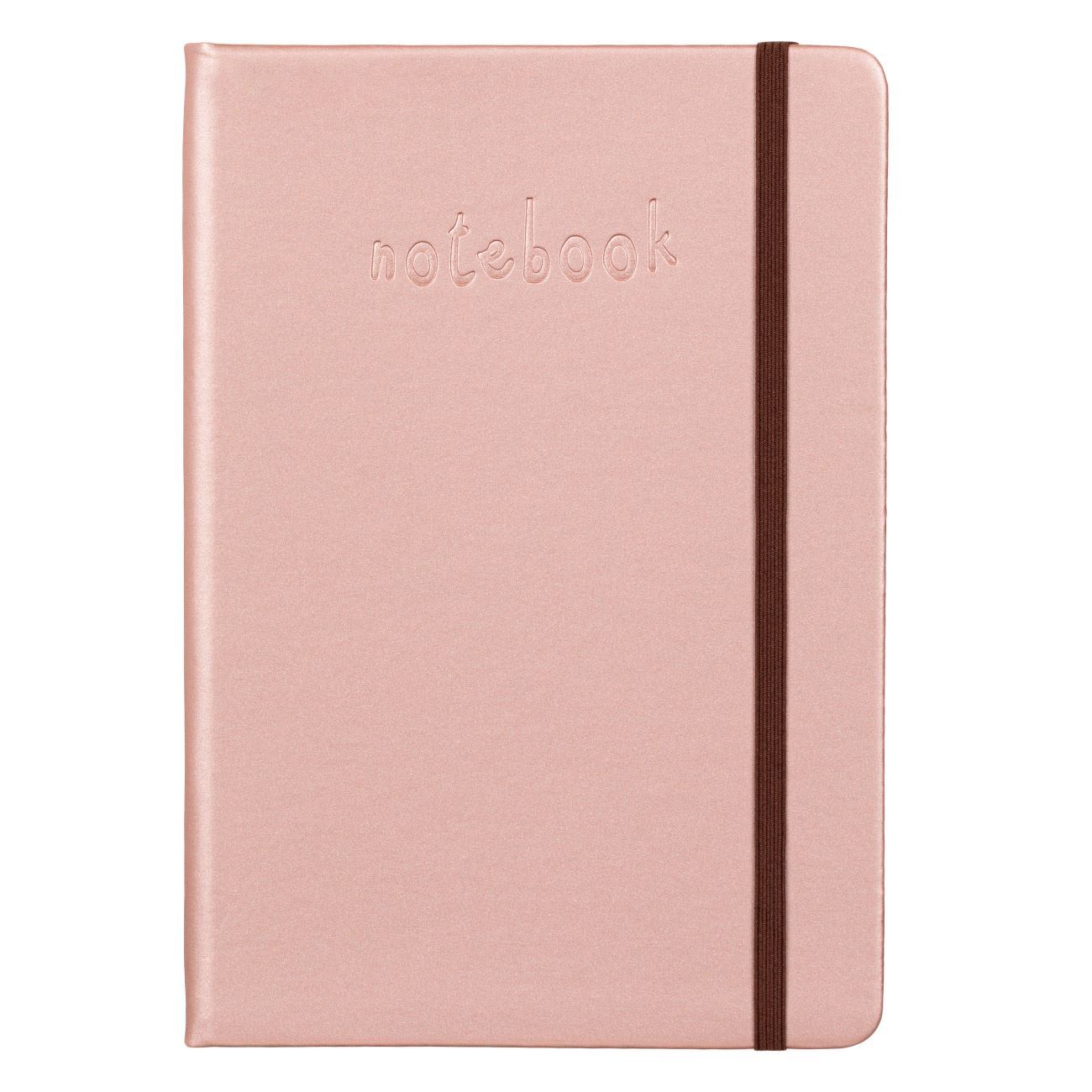 A5 Rose Gold Notebook with Rubber - 100F