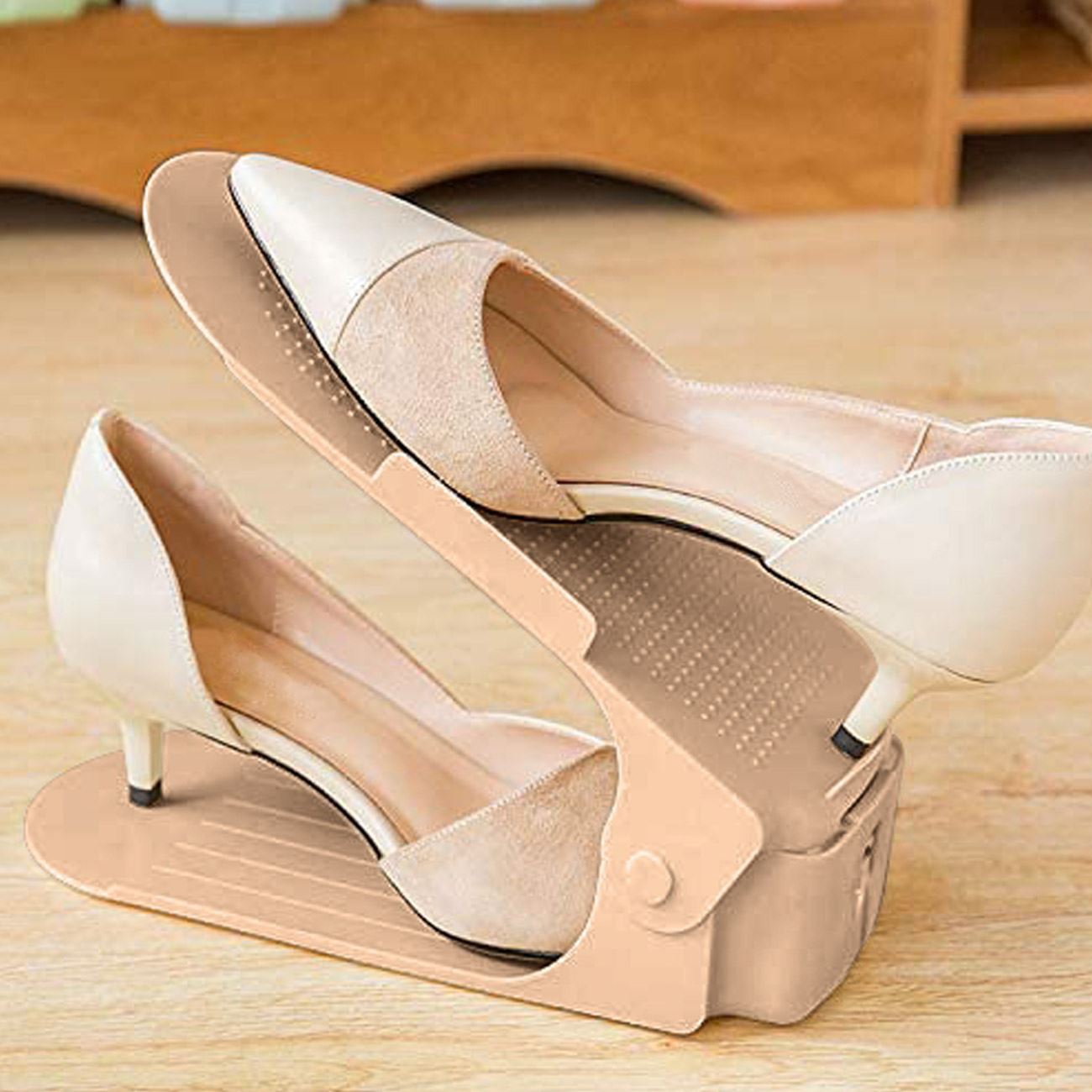 Shoe Organizer Plastic Taupe 10x25x18cm - 1 pc