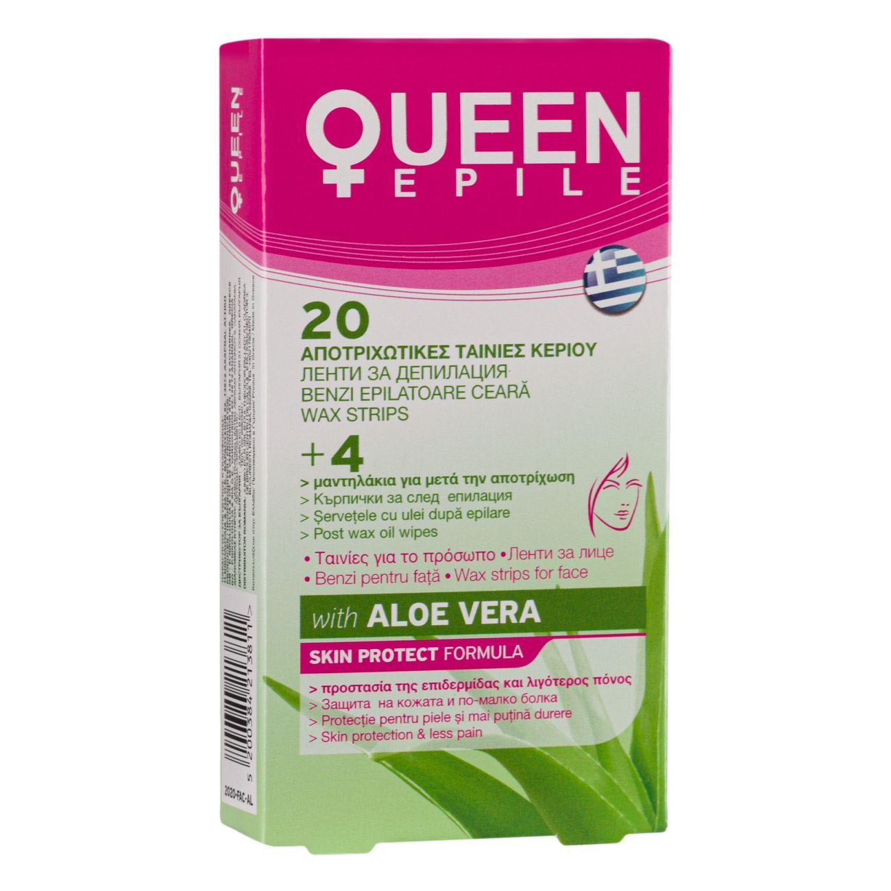 Face waxing papers with aloe vera