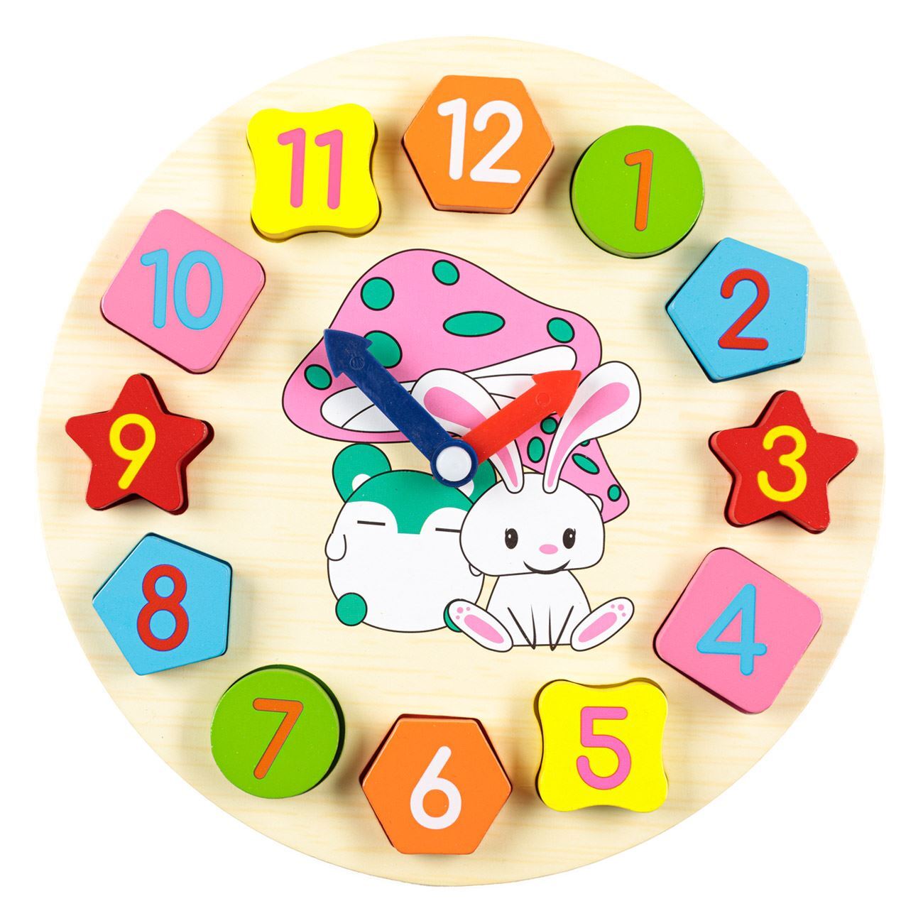 Wooden Puzzle Clock Animals (12 Pieces) 25cm