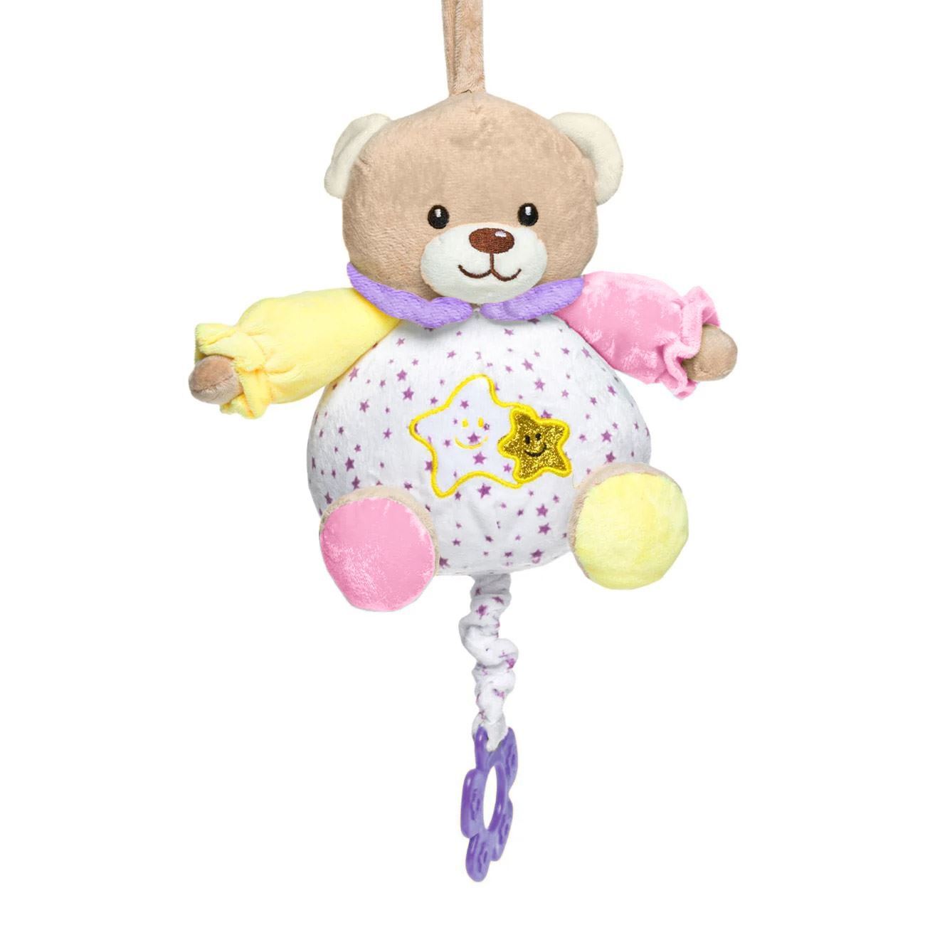 Musical Teddy Bear Swing Toy with Teether