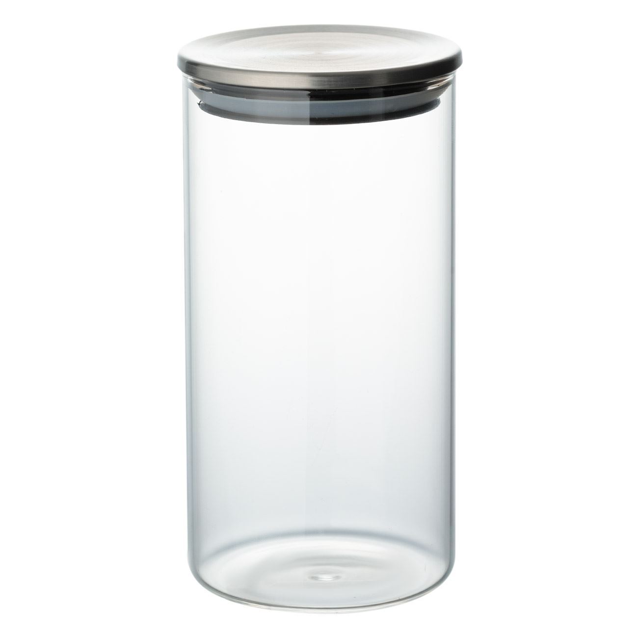 Glass Storage Jar Fireproof Transparent Metal Lid 750 ml