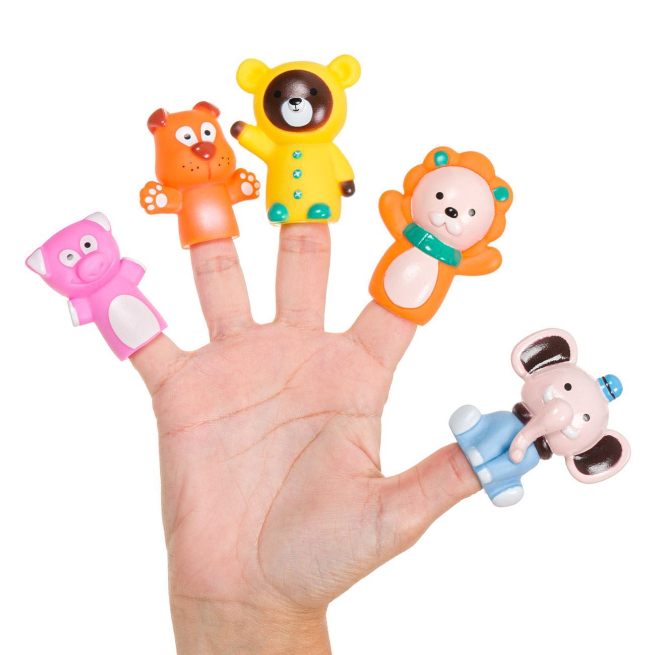 Marionnettes à doigts animaux sauvages - 5 pcs