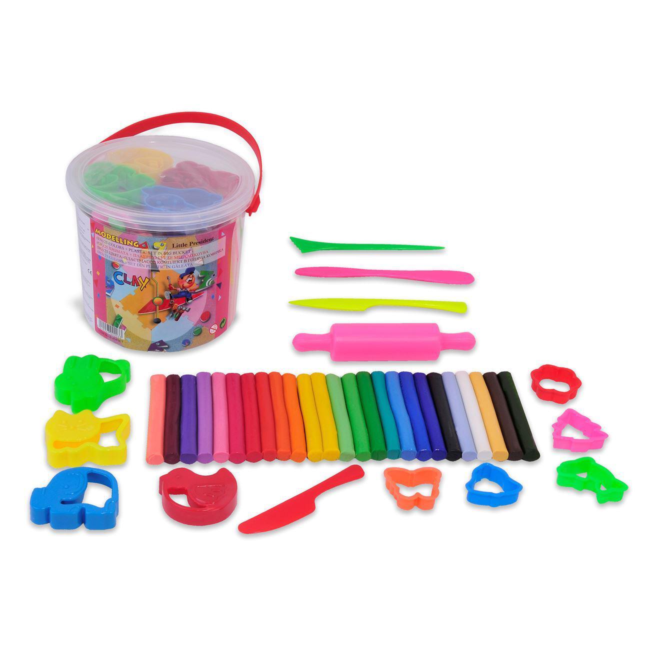 Playdough bucket set with molds - 24 pieces - 425 g