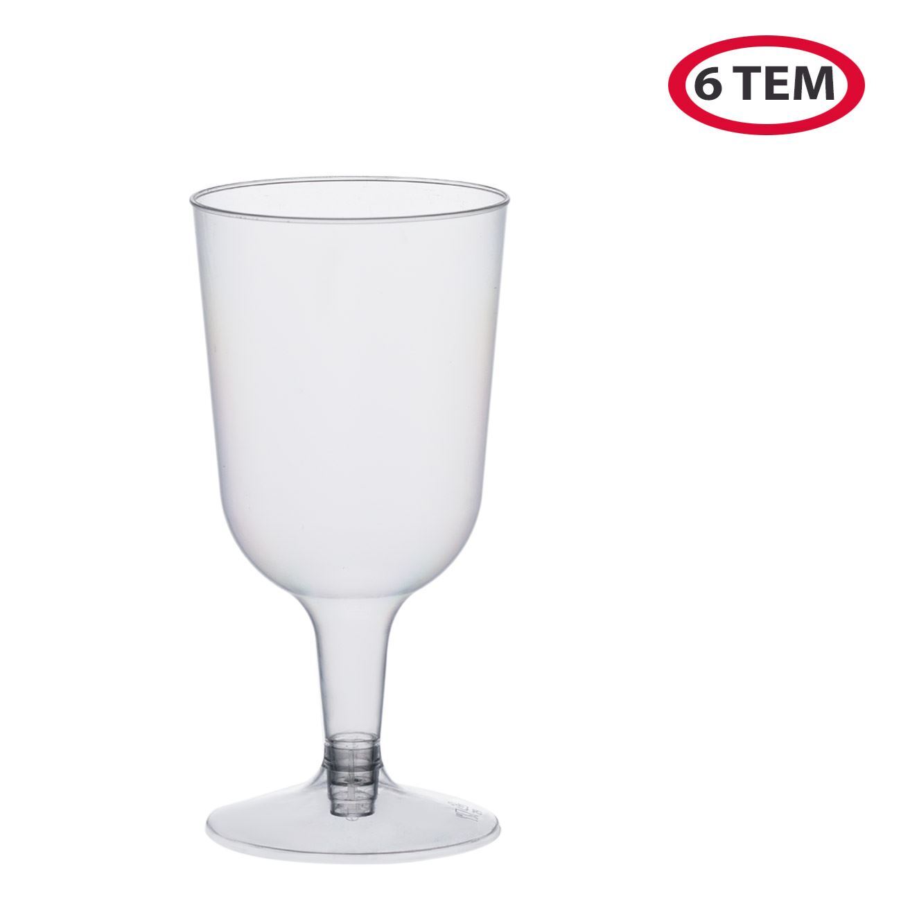 Wine Glasses Plastic Transparent Reusable 180 ml - 6 pcs
