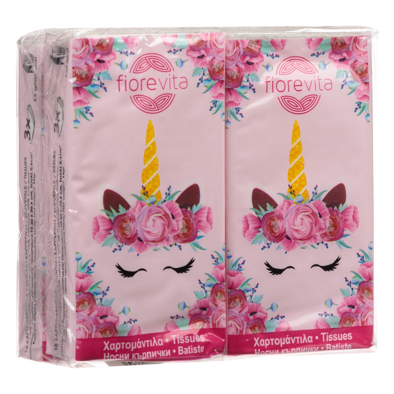 Fiorevita Unicorn Three-Ply Children's Tissues - 4 pcs