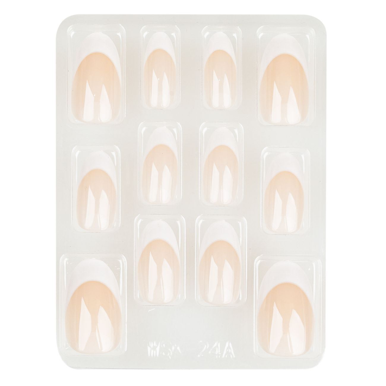 Artificial Nails French White Nude with Glue - 12 pcs