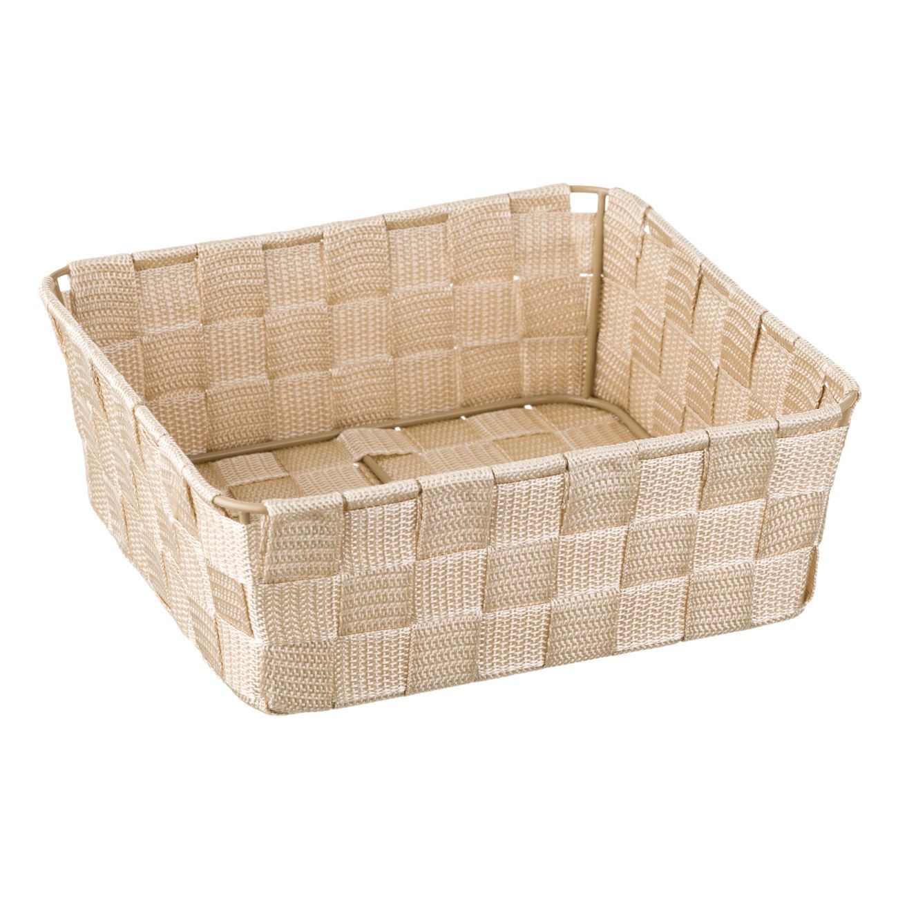 Knitted Storage Basket Light Beige 24x24x8.5cm