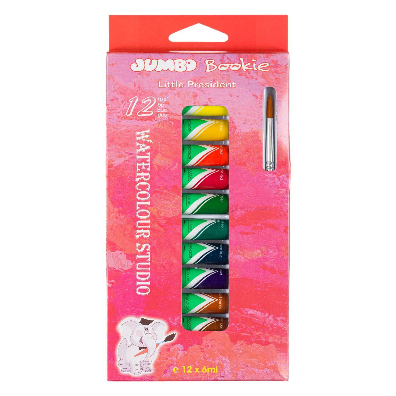 Tempera 12 couleurs & pinceau - 13 pcs