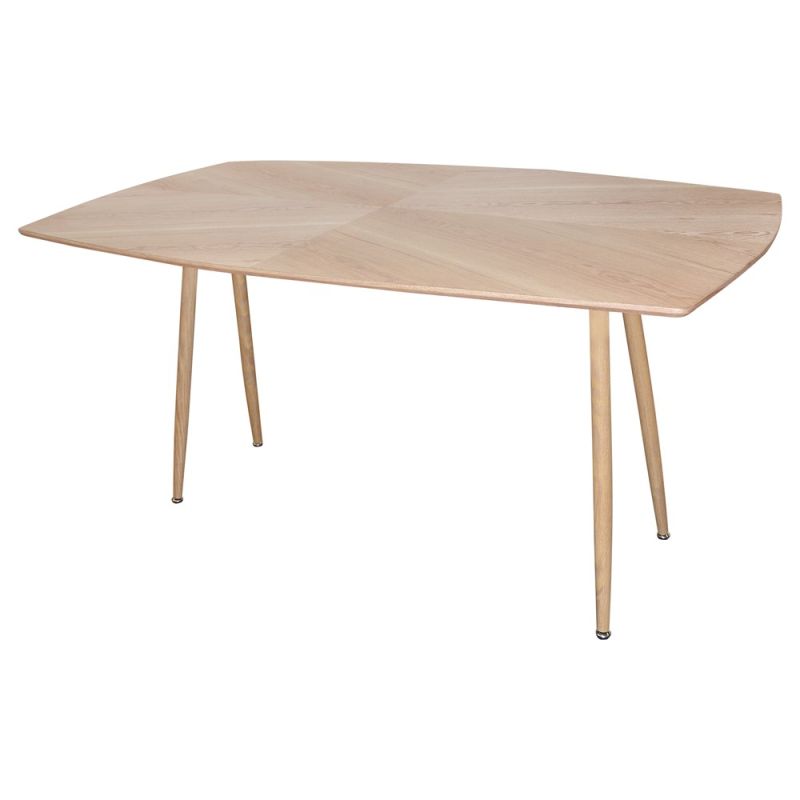 Dining Table with Metal Structure and 20mm Natural MDF, 160x90xH74 cm