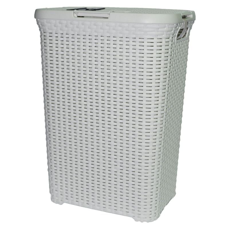 Kosh rrobash, 60 lt, CURVER RATTAN, PVC, e bardhë, 44.8x34.1xH61.5 cm