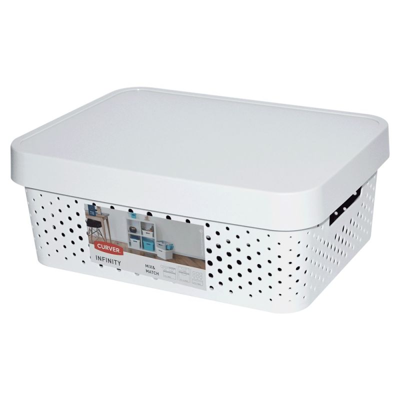 Storage box CURVER INFINITY, polypropylene, white, 36x27xH14 cm, 11 L