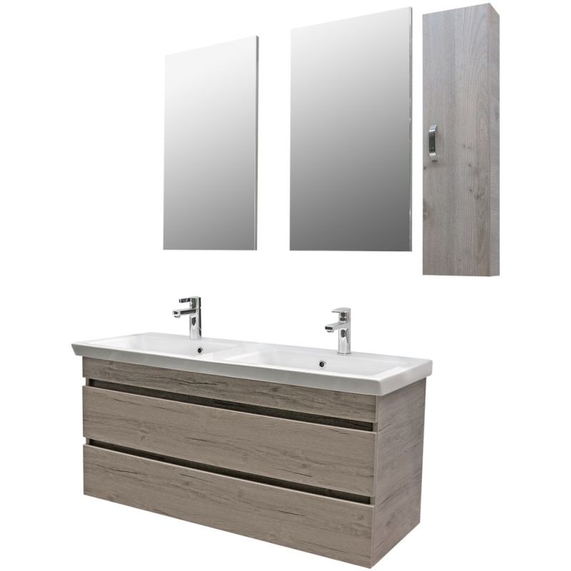 Bathroom furniture, LUXUS 120, DROP, melamine, brown