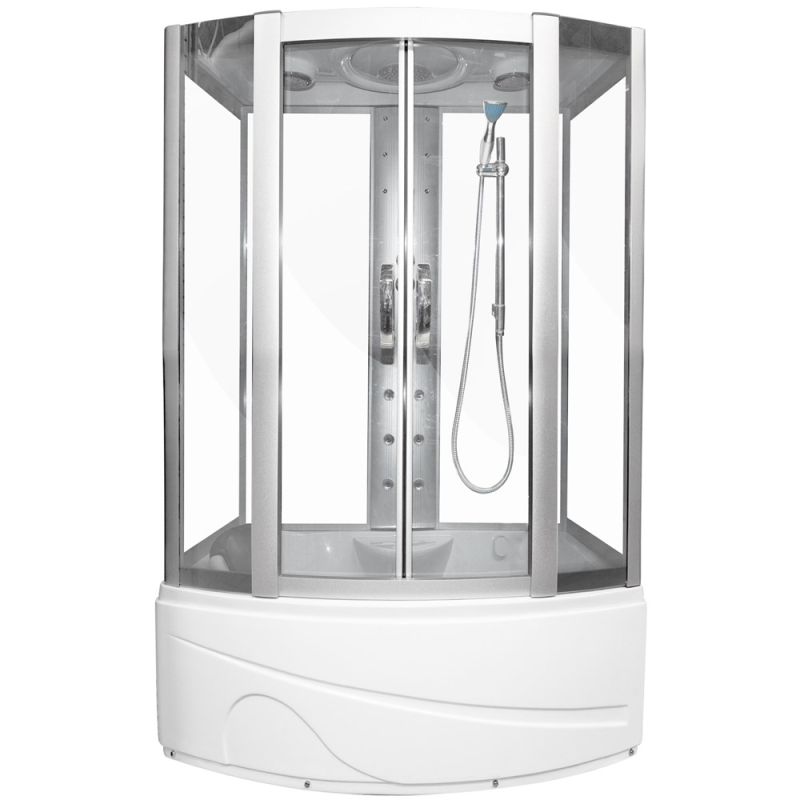 Hydro‑massage cabin with tray basin + basin, 150x86 cm
