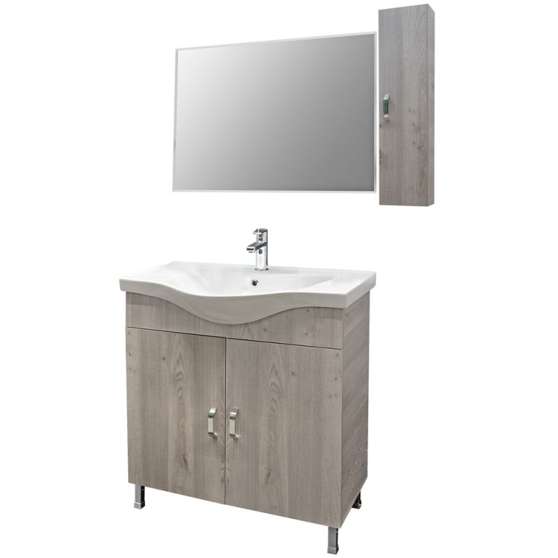 Bathroom furniture, ALBA 80, DROP, melamine, coffee