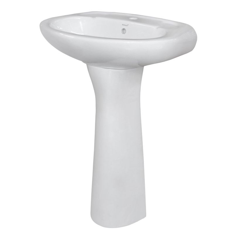 Washbasin, floor mounted, porcelain, white, 41.5x57xH84 cm
