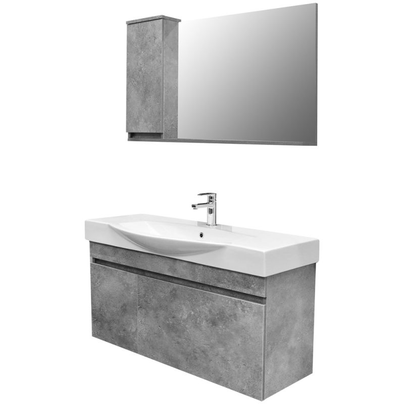 Bathroom furniture, SENSO 105, DROP, melamine, gray