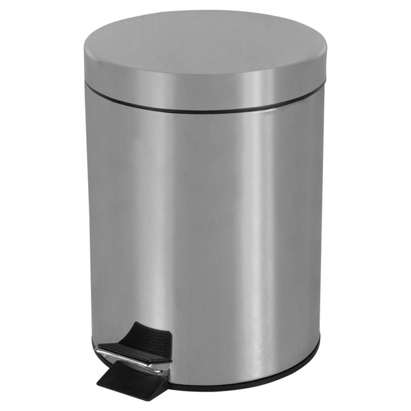 Toilet bin, 5 lt, stainless steel, silver, Ø21 xH27 cm