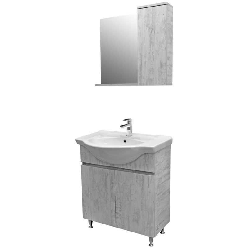 Bathroom furniture, TREND 75, DROP, melamine, gray