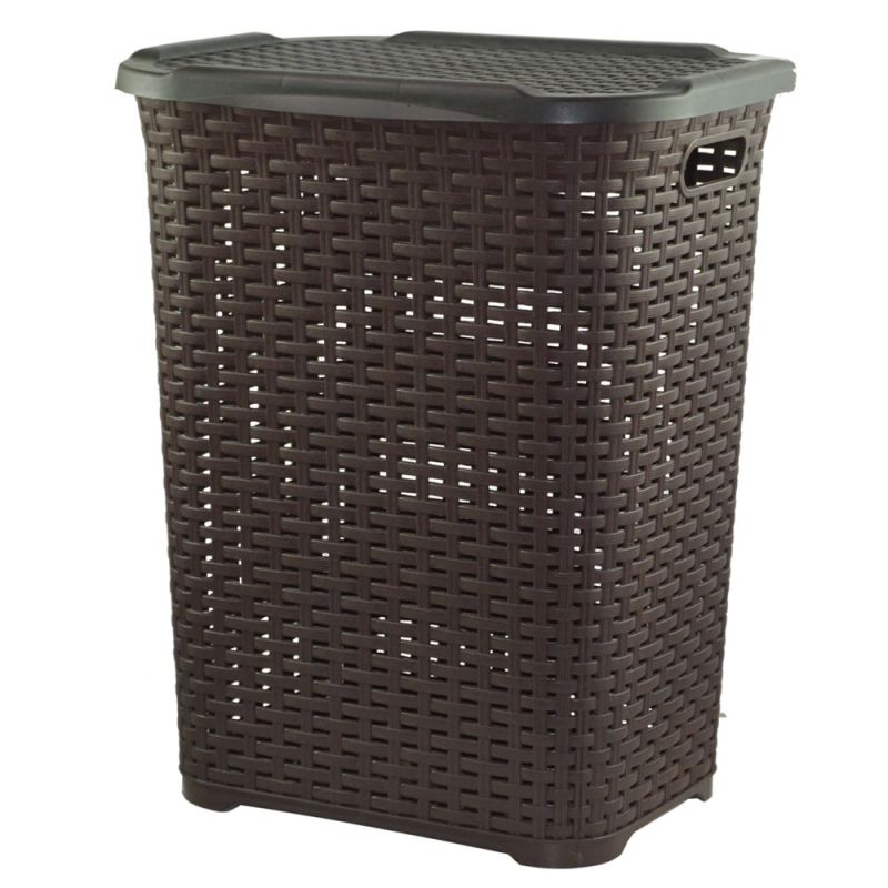 Clothes basket, plastic, mocha, 35x45xH58 cm