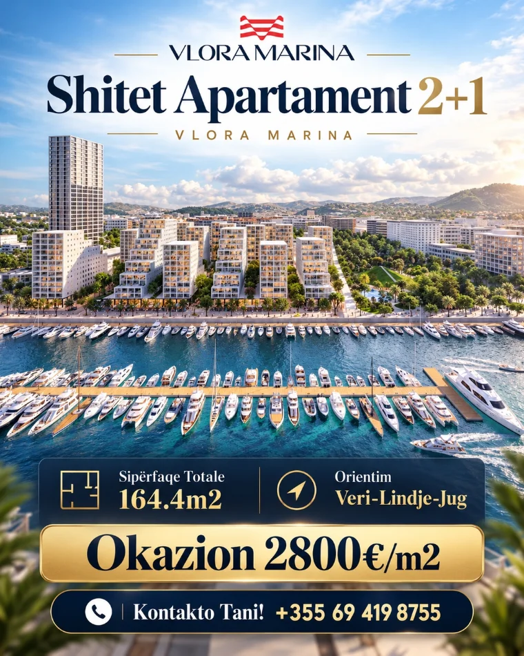Vlore, shitet apartament 2+1+Ballkon , 164 m² 4.600.000 € (Vlora Marina)
