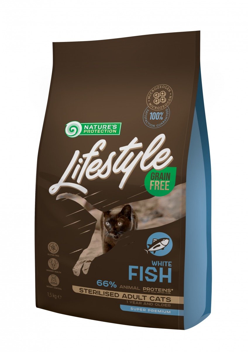 Food for sterilized cats - Lifestyle Fish White Natures Protection 400 g / 1.5 kg