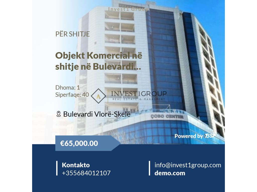 Shop for sale on Vlorë-Skelë Boulevard
